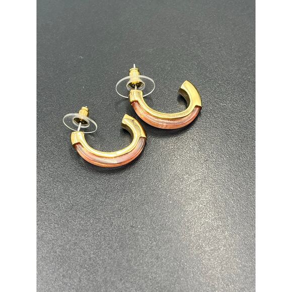 Demarson Designer Cherry Quartz Gold Luna Half Hoops Earrings * Read - Picture 9 of 9